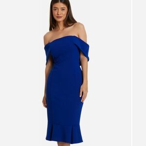 Bardot Midi Dress With Frilled Hem. Small. PROM Dress!